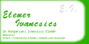 elemer ivancsics business card